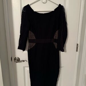 Bailey 44 Dark Navy Dress with Mesh Accents